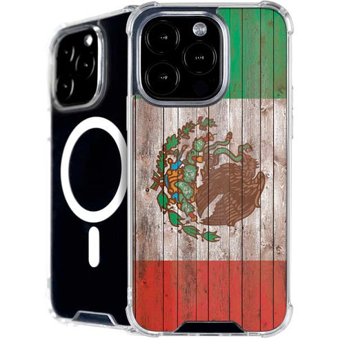 Mexican Flag Dark Wood iPhone 16 Pro MagSafe Case